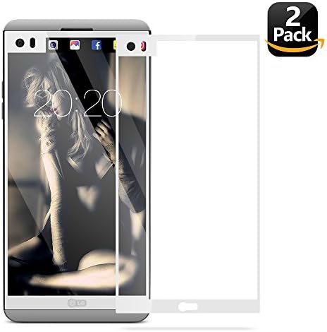 LG V20 Screen Protector, Eakase 2.5D Curved Full Coverage Tempered Glass Anti-Scratch Anti-Fingerprint Case Friendly with Lifetime Replacement Warranty for LG V20 2016 5.7” (White) [Edge to Edge ]