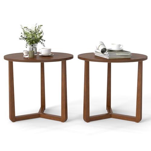 Giantex Round Side Table Set of 2, Sofa Couch End