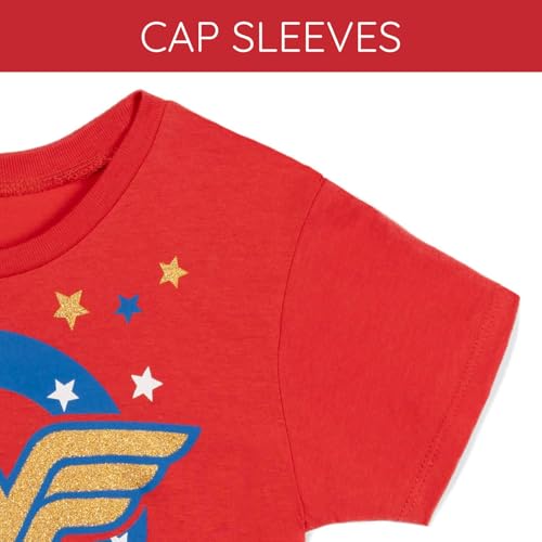 Image of DC Comics Justice League Girls' Glitter Graphic T-Shirt Toddler to Big Kid