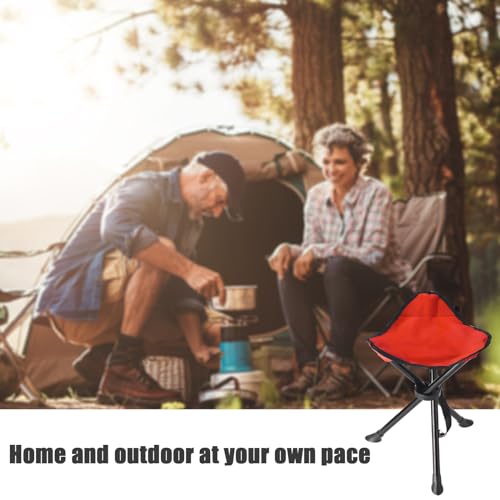 OVINEG Banqueta dobrável de acampamento, cadeiras dobráveis de 42 cm, assento de tripé, cadeira alta