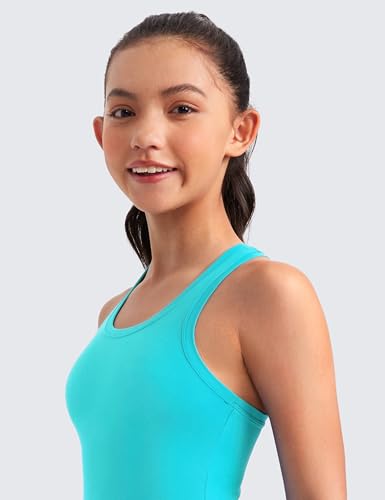 Image of CRZ YOGA Girls Butterluxe Racerback Tank Top | Dance, Extremely Soft, Tight Fit, Waist Length, Scoop Neck, Athletic, Sleeveless Shirts for Teen
