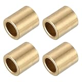 QUARKZMAN Gleitlager, 12mm Bohrung x 16mm Außendurchmesser x 15mm Länge Selbstschmierende Gussmessingbuchse für Gleitbewegungen Teile von Maschinen (Goldfarben, Packung mit 4)