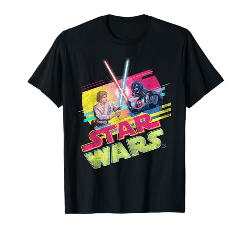Star Wars Luke Skywalker vs Darth Vader Duel Retro 1980 Vibe T-Shirt