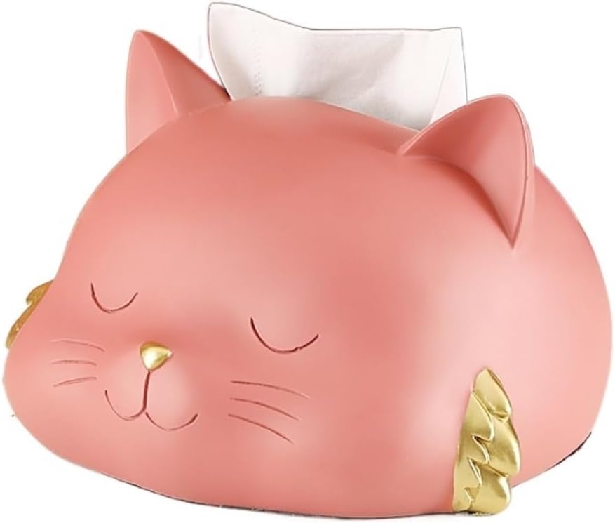 Tissue Box Covers Cute Cat Shape Tissue Box Living Room Office Dining Room Bedroom Desktop Decoration Tissue Box Creative Storage Box Tissue Box Holder For Home Or Office (Color : Yellow, Taille uni