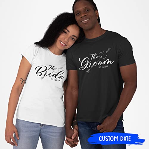 Personalized Bride and Groom Shirts Custom Date Couple Matching Shirts Gift for Men Women Anniversary Married Valentines Day3