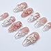 Bridal Nude Pink Wedding Handmade Press on nails, Long Short Press Nails Tips Full Cover 10Pcs Bridal Nude Pink Wedding Press on Nails Fake Nails 3D Easy Wear