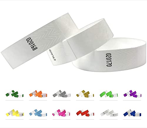 Tyvek Pulseras - 500 unidades - Blanca - Tyvek pulseras para eventos