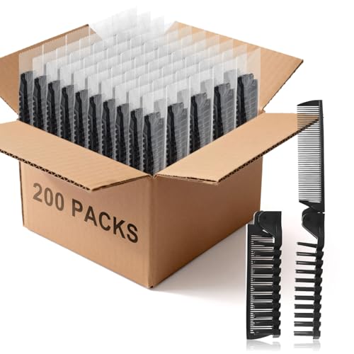 Peigne à cheveux de voyage emballé individuellement lot de 200 peignes pliables noirs