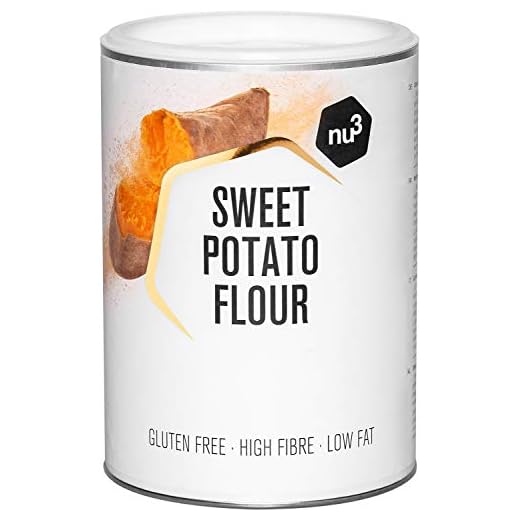 nu3 Farina di Patate Dolci Naturali - 500 g - Patate Dolci a Pasta Arancione per Cottura Senza Glutine e Vegano - Solo il 2% di Grassi Adatto alla Dieta Paleo - Alternativa alla Farina di Frumento