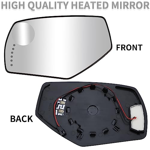 LOIYLLEN Driver Side Mirror Replacement for Chevrolet Silverado 1500 2500 3500 HD GMC Sierra 1500 2500 3500 HD - Left Side Mirror Glass, Rear View With Heated & Signal Light by LOIYLLEN - Image 2