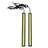 LEMONBEST A pair of Super Bright Slim COB Car Vehicle LED Cool White Lights for DRL Fog Driving Lamp Waterproof 12V Black