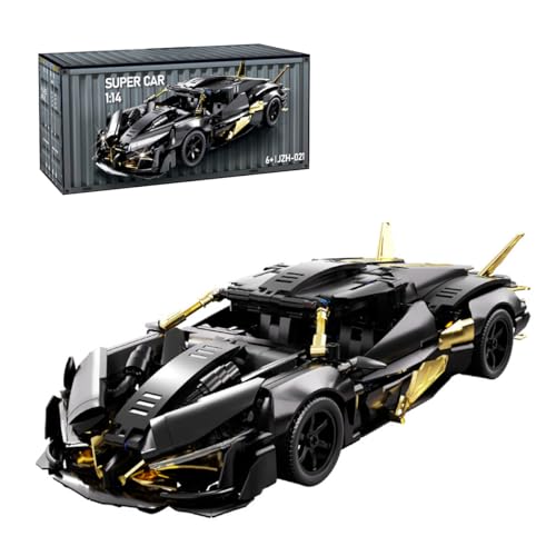 NUOJIAYING Supersportwagen Bausteine Sets, 1:14 STEM Supersportwagen Modellbausatz, DIY Sportwagen Modell Bausteine Bausatz Kompatibel mit Andere Marken
