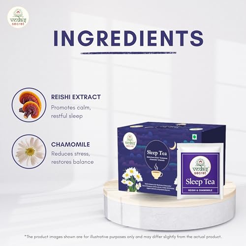 Image of VEDA'S SECRET Restful Sleep Tea | Chamomile & Reishi | Natural Bedtime Tea for Relaxation & Sleep Support | Caffeine-Free | All Natural | 20 Tea Bags