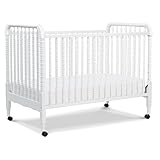DaVinci Jenny Lind 3-in-1 Convertible Baby Crib - GREENGUARD Gold Certified Portable Crib - Convertible Crib to Toddler Bed and Daybed - 4 Adjustable Heights - Easy to Assemble White Wooden Crib