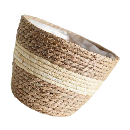 CIYODO Panier Tissé Naturel Multifonction pour Fleurs et Plantes Rangement Décoratif Campagne Panier Arrangement Floral Beige Corbeille Artisanale pour Maison et Mariage