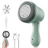 IGEAIIE Lint Remover, Electric Fabric Shaver with Brush & USB, Rechargeable Lint Roller, Portable Clothes & Furniture Fuzz Pilling Debobbler, Carpet Bobble Remover, 400 Mha, Up to 2H Runtime