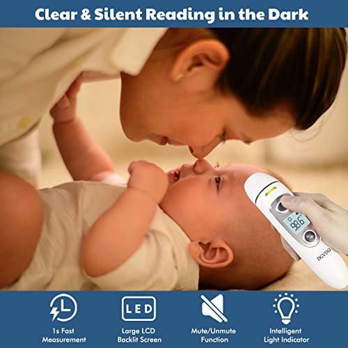 Forehead Ear Thermometer for Adults, Medical Infrared Digital Thermometer for Fever, Baby Kids Child with Fever Alarm 35 Sets Data Storage - Thumbnail 6