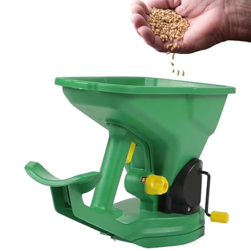 Esparcidor de Semillas de Mano, esparcidor de Capacidad de 1,5 l, 5 Engranajes Ajustables, esparcidor de Mano ergonómico para sembrar, fertilizar, derretir Nieve para Jardines, césped