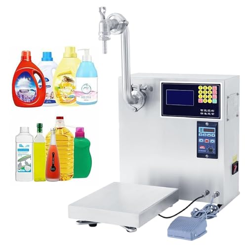 Image of Bottle Filling Machine with Adjustable Weight Liquid Filler, Pedal & Electronic Scale for Drinks, Essential Oils, Shampoo, Cosmetics, Honey, Lotion