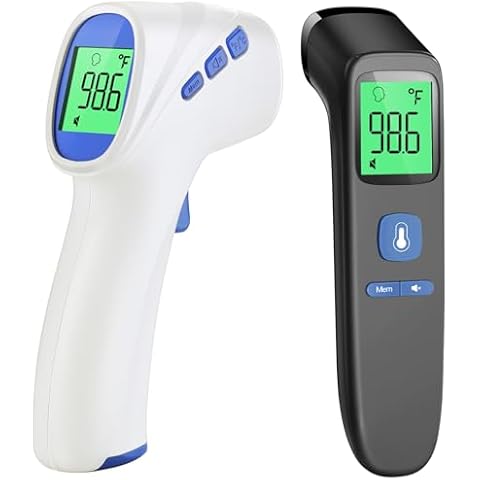 Forehead Thermometer for Adults and Kids - 2000 White & 202 Black Cover