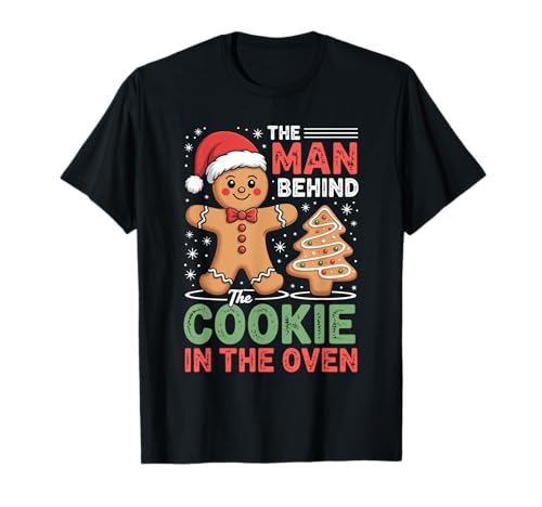 l'homme derrière Un Biscuit au Four, Noël, Grossesse, Futur Papa T-Shirt