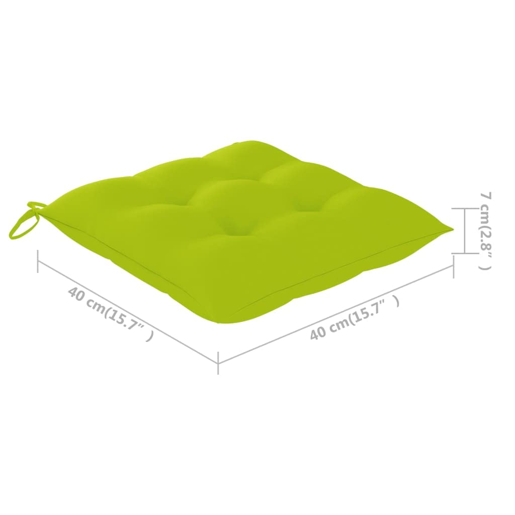 vidaXL Chaises Pliantes avec Coussins Vert Vif, 2 pièces,