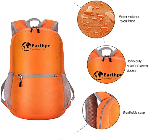 Mochila Ligera para Senderismo Resistente al Agua Naranja miniatura 4