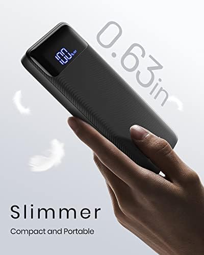 GETIHU Power Bank, 3A High Speed 10000mAh LED Display USB C Portable Charger, USB C In & Output Battery Pack with Flashlight Compatible with iPhone 14 13 12 11 X Pro Max Samsung S20 Huawei Xiaomi iPad