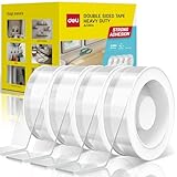Deli Double Sided Tape Heavy Duty, Nano Tape, Double Sided Mounting Tape, Clear Adhesive Tape for Hanging Picture, Poster, Carpet, Photo Deco, 40 Feet