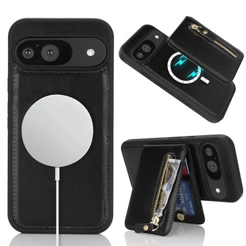 Étui pour Google Pixel 9/9 Pro portefeuille amovible et béquille de protection