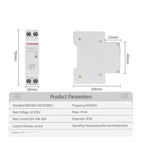 Disjoncteur de Rail 1P+N et relais de commutation de minuterie intelligent 25V - 3