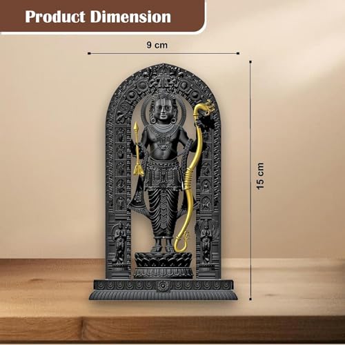 Image of JD FRESH 8 Inch Shree Ram Lalla Murti /God Idols /Ayodha's Shree Ram Statue /Home Decor /Decorative Items for Living Room /Office /Show Piece /Resin /Religious (Black&Gold)