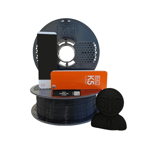Image of NFIL3D 1.6KG PETG+ Raven Black 3D Printer Filament | Filaments for 3D Printer| 1.75mm| Accuracy - + /- 0.015mm | 1000g 3D Filament, 250g Spool & 350g Packaging Weight (Total Weight 1.6KG)