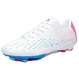LECYGNB Football Boots Men's Breathable Spikes Outdoor Astro Turf Trainers Cleats Professional Competition Athletics Sneakers Teenager Comfort Soccer Shoes White