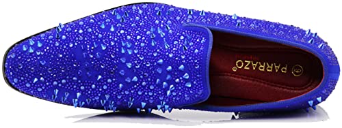 Image of Enzo Romeo Men Fashion Rhinestones Studs Tuxedo Slip On Loafer Dress Shoes WBG