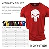 GYMTIER Skull Men's Gym T-Shirt Bodybuilding Training Workout Lifting Top Clothing, Red, S #3