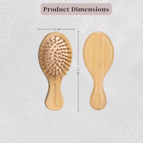 Image of Mini Travel Size Hair Brush for Women /Men /Kids,Small Pocket Paddle Bamboo Brush for Detangling Wet and Dry All Hair Types