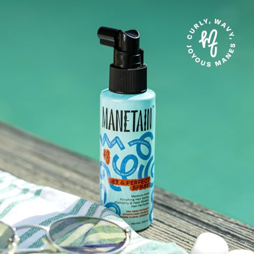 Image of Manetain Set & Perfect Spray 100ml | Heat Protectant for Hair & Long‑Lasting Hair Setting Spray | Alcohol‑Free Hair Spray for Women | Medium Hold, Frizz Control & Shine | Vegan & Lightweight