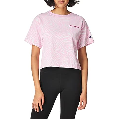 Camiseta Champion con Estampado de Orquídea de Cebra Abstracta para Mujer Cover