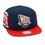 Mitchell & Ness New Jersey Nets NBA Jumbotron Snapback Hat Adjustable Cap - Navy/Red