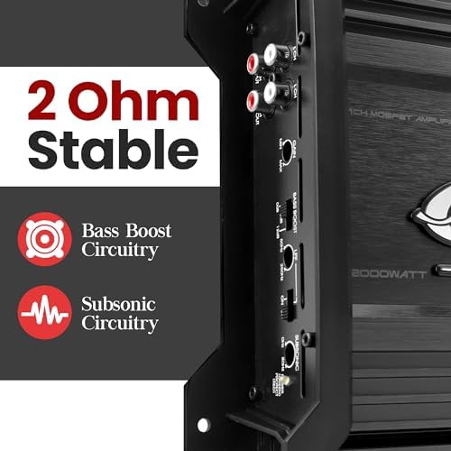 Car Amp Amp Monoblock 2000 W 2 omy Subwoofer Sub Lanzar HTG137 Single