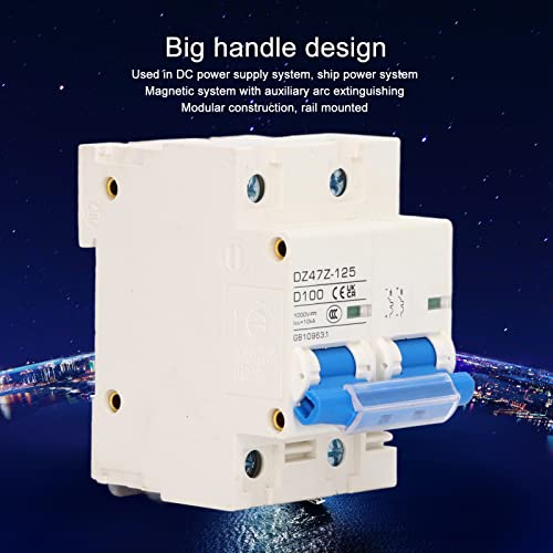 2P Circuit Breaker DZ47Z 125 DC Circuit Breaker 100A Solar Disconnect Switch DIN Guide Rail for Sola