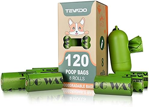 Tevado 120PCS Dog Poop Bag, Extra Thick Large Poop Bags for Dogs, Premium Dog Poop Bags Leak Proof, Tear Resistant Dog Pet Waste Bags Doggie Bags Scented with Free Dispenser