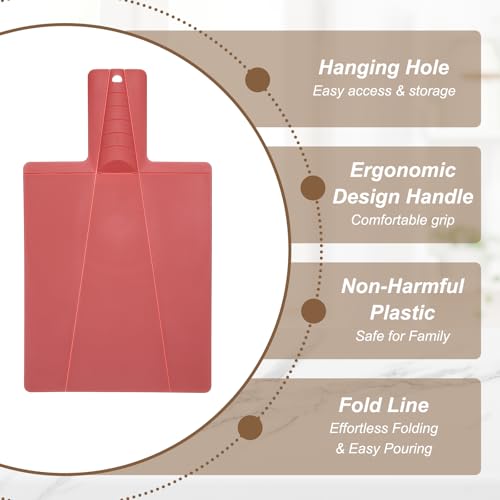 uxcell 4 Pzs Tabla para Cortar Plegable de Plástico Roja miniatura 3