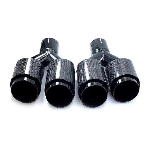 Silenciador con tubo de escape doble en forma de Y, boquilla universal de acero inoxidable 4