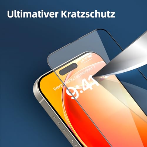 NEW'C Schutzfolie für iPhone 15 Pro Max für Panzerglas mit Montagehilfe – Ansicht 6