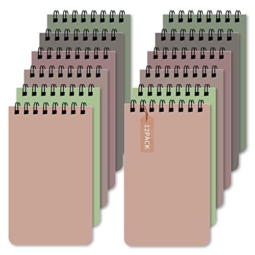 Rinrda 12 Pack Small Notebooks 3X5 Pocket Notepad College Rule Memo Pads Spiral Notebook Lined Paper 30 Sheets Per Pocket Notebooks 6 Morandi Colors Of Mini Notebooks Spiral Note Pads For Home Office School Supplies #TOP5