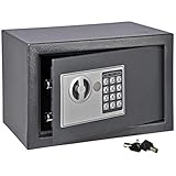Material: Stahl Haushalt International Safe mit Elektronik Zahlenschloß und Schlüssel Tresor schwarz 31 x 20 x 20 cm