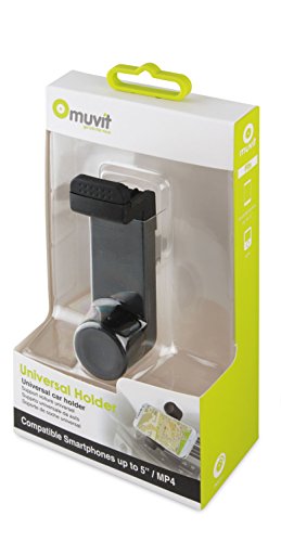 Muvit MUCHL0042 - Soporte de Coche rotativo para Dispositivos con Salida de Aire de hasta 5.2, Negro