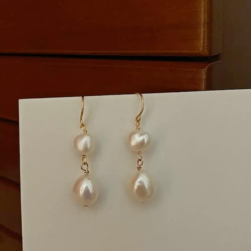 Baroque Freshwater Pearls Earrings Minimalist 14K Gold Filled Dangle Drop Hoop Earrings Jewelry Gift For Women Bridemaid #TOP4